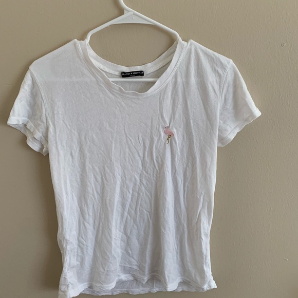Brandy Melville flamingo white t shirt - Picture 2 of 7